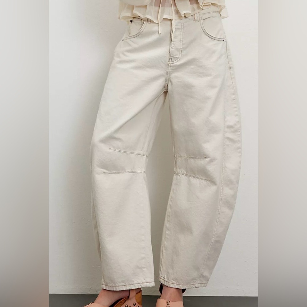 We The Free Good Luck Mid-Rise Barrel Jeans